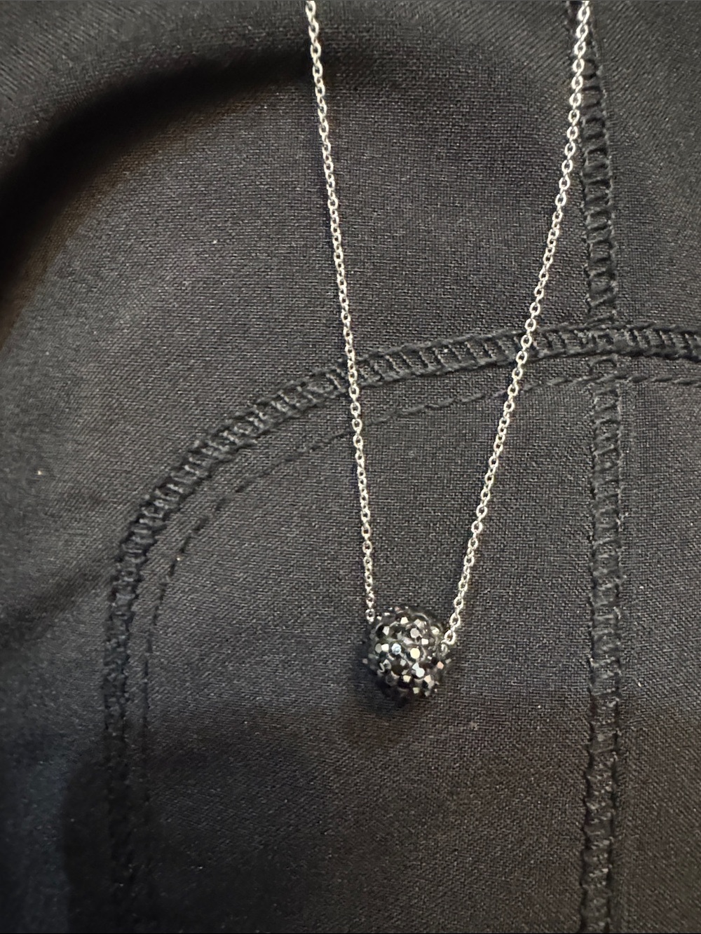 Touchdown Crystal by Swarovski, Black Pave Ball Necklace